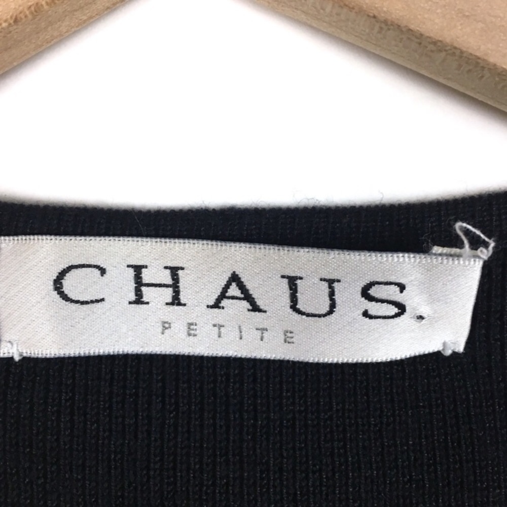CHAUS Vest Silk Sweater Knit Embroidered Floral Dark Academia Petite Size Medium - Picture 4 of 6